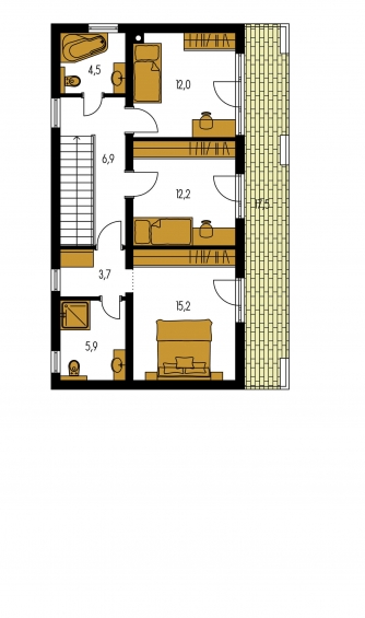 Floor plan of second floor - ARKADA 4